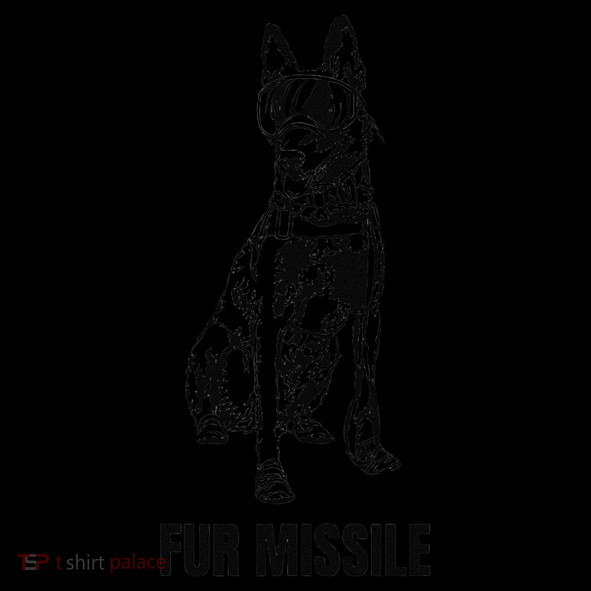 Fur Missile Funny Black Belgian Malinois Dog Coffee Mug