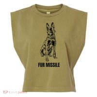 Fur Missile Funny Black Belgian Malinois Dog Garment-Dyed Women's Muscle Tee thumb 0