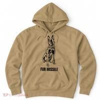 Fur Missile Funny Black Belgian Malinois Dog Hoodie thumb 0