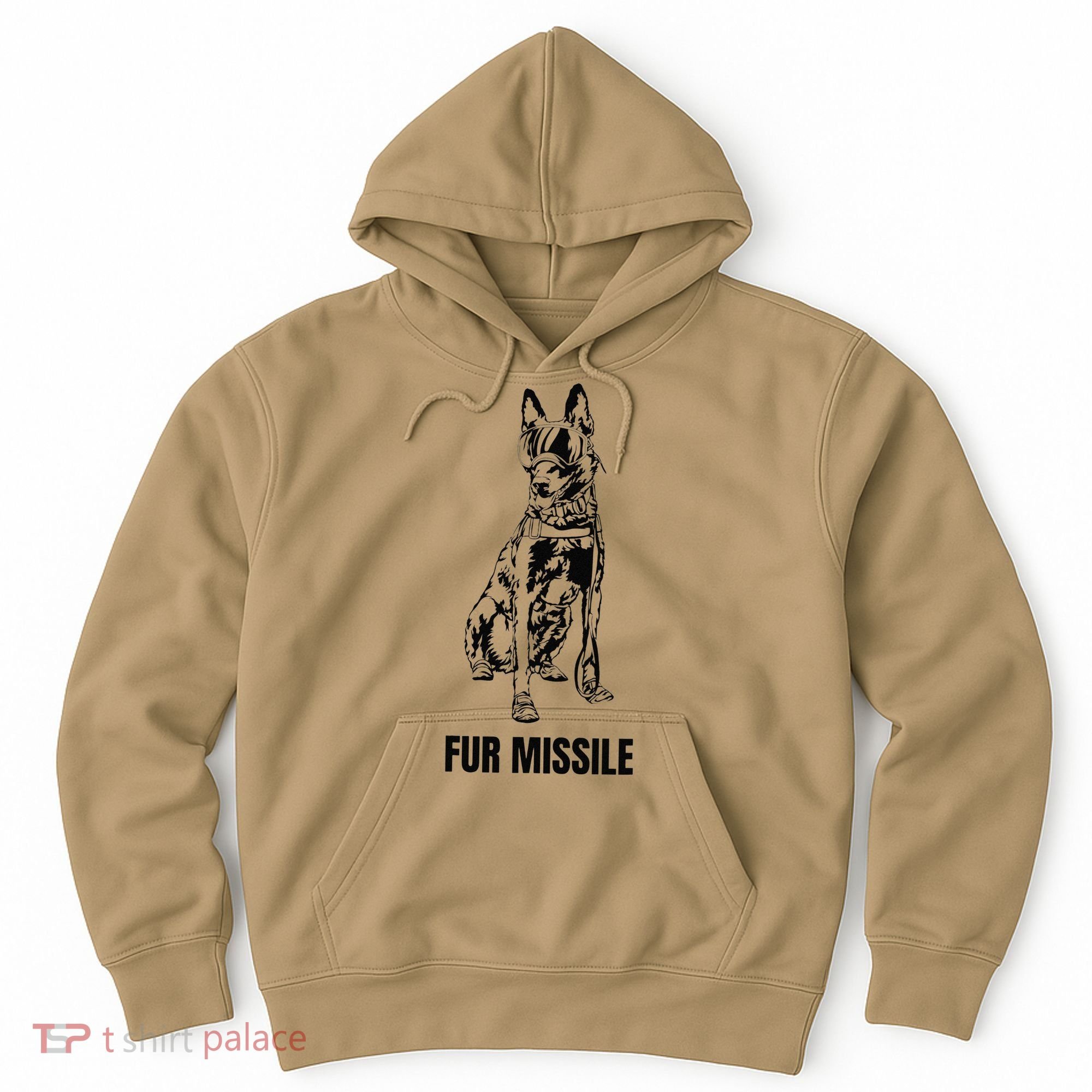 Fur Missile Funny Black Belgian Malinois Dog Hoodie