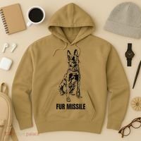 Fur Missile Funny Black Belgian Malinois Dog Hoodie thumb 3