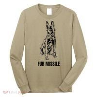 Fur Missile Funny Black Belgian Malinois Dog Long Sleeve Shirt thumb 0
