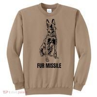 Fur Missile Funny Black Belgian Malinois Dog Sweatshirt thumb 0