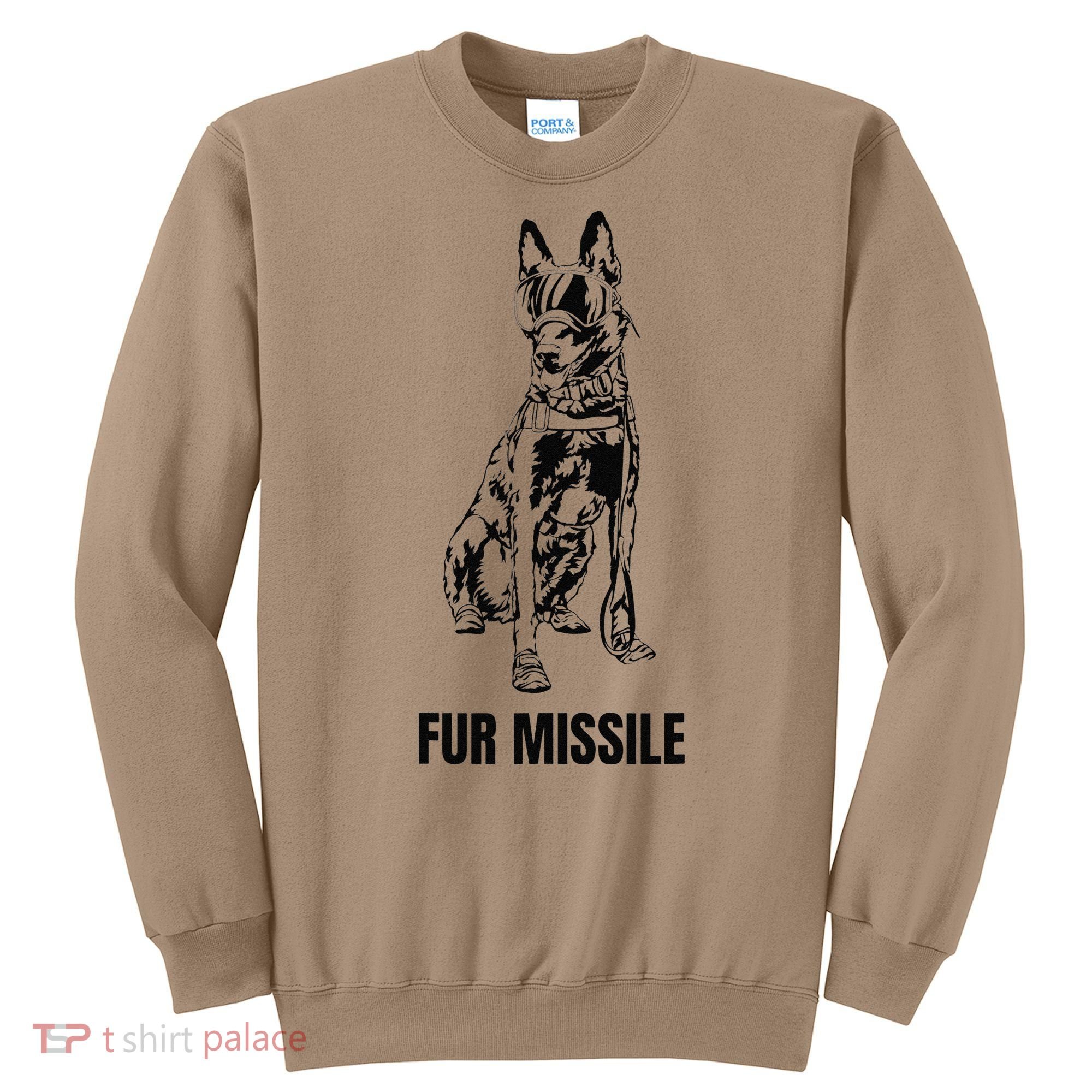 Fur Missile Funny Black Belgian Malinois Dog Sweatshirt