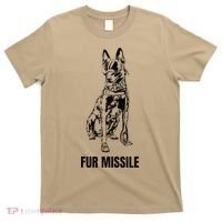 Fur Missile Funny Black Belgian Malinois Dog T-Shirt thumb 0