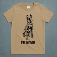 Fur Missile Funny Black Belgian Malinois Dog T-Shirt thumb 5