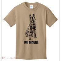 Fur Missile Funny Black Belgian Malinois Dog Kids T-Shirt thumb 0