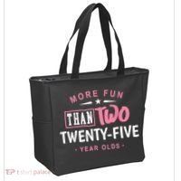 Funny More Fun Than Two 25 Year Old 50th Birthday Tote Bag thumb 2