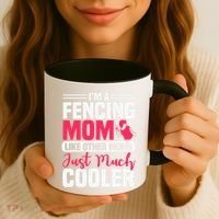 Fencing Mom Fence Foil Epee Sabre Sword Mother's Day Coffee Mug thumb 3