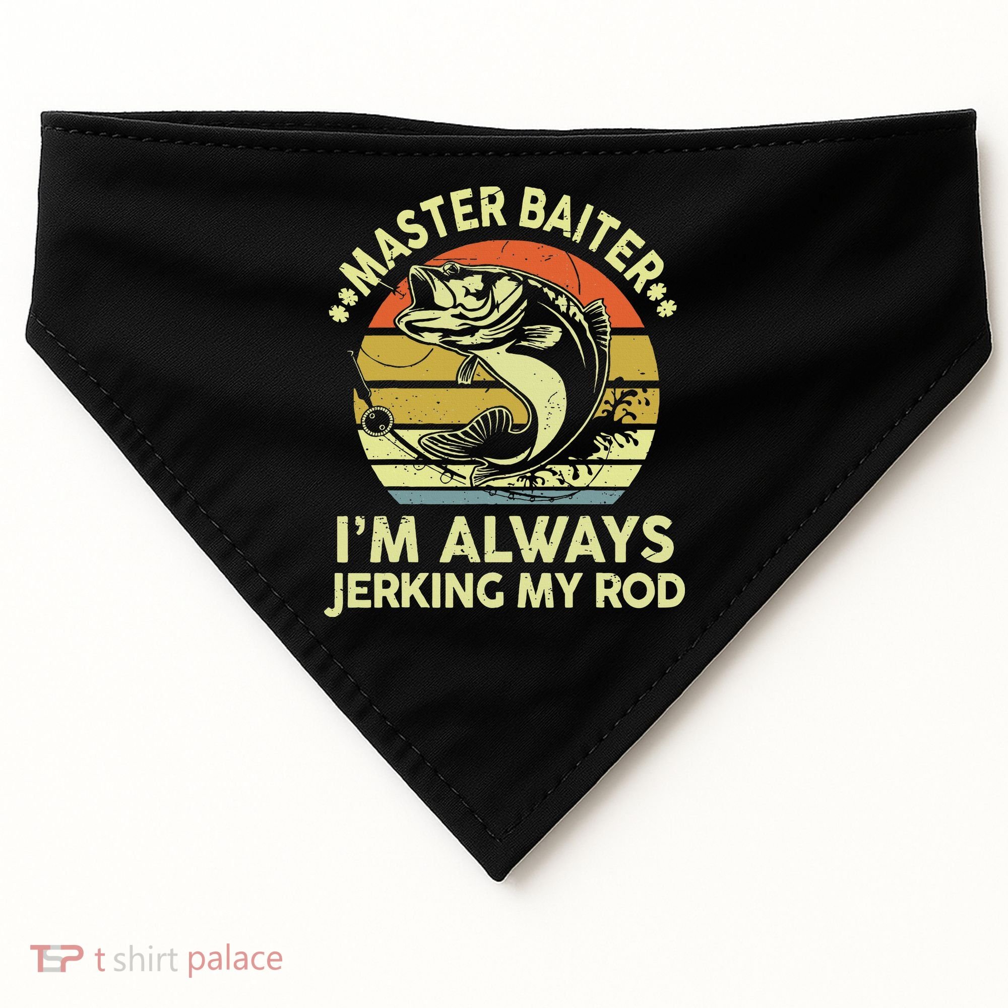 Fishing Masterbaiter Funny Bass Dad USA-Made Doggie Bandana