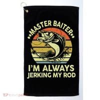 Fishing Masterbaiter Funny Bass Dad Golf Towel thumb 0
