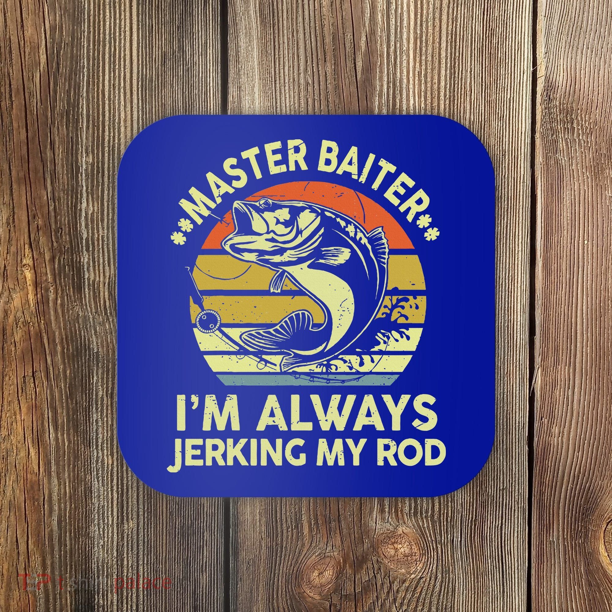 Fishing Masterbaiter Funny Bass Dad Coaster