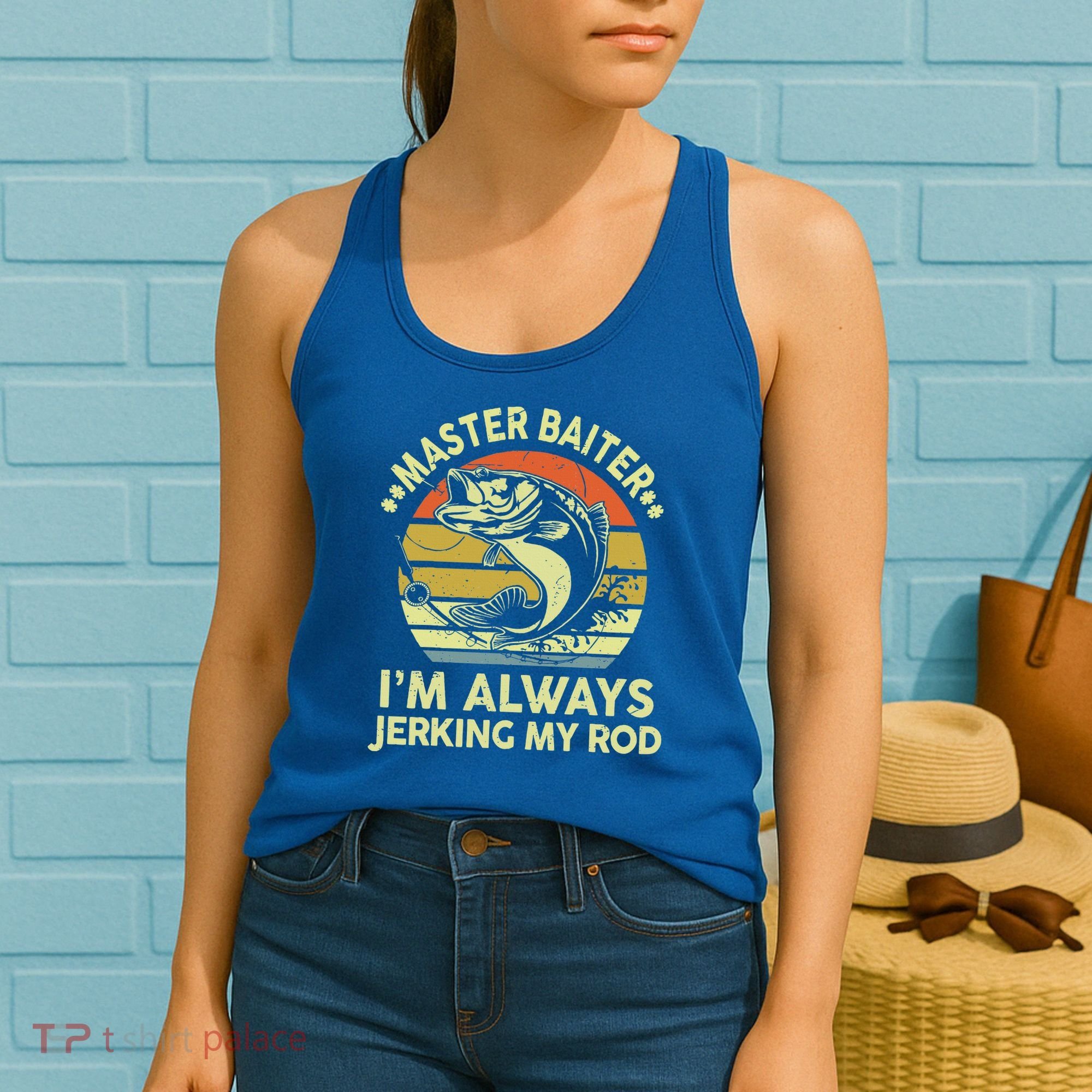 Fishing Masterbaiter Funny Bass Dad Women's Tank Top