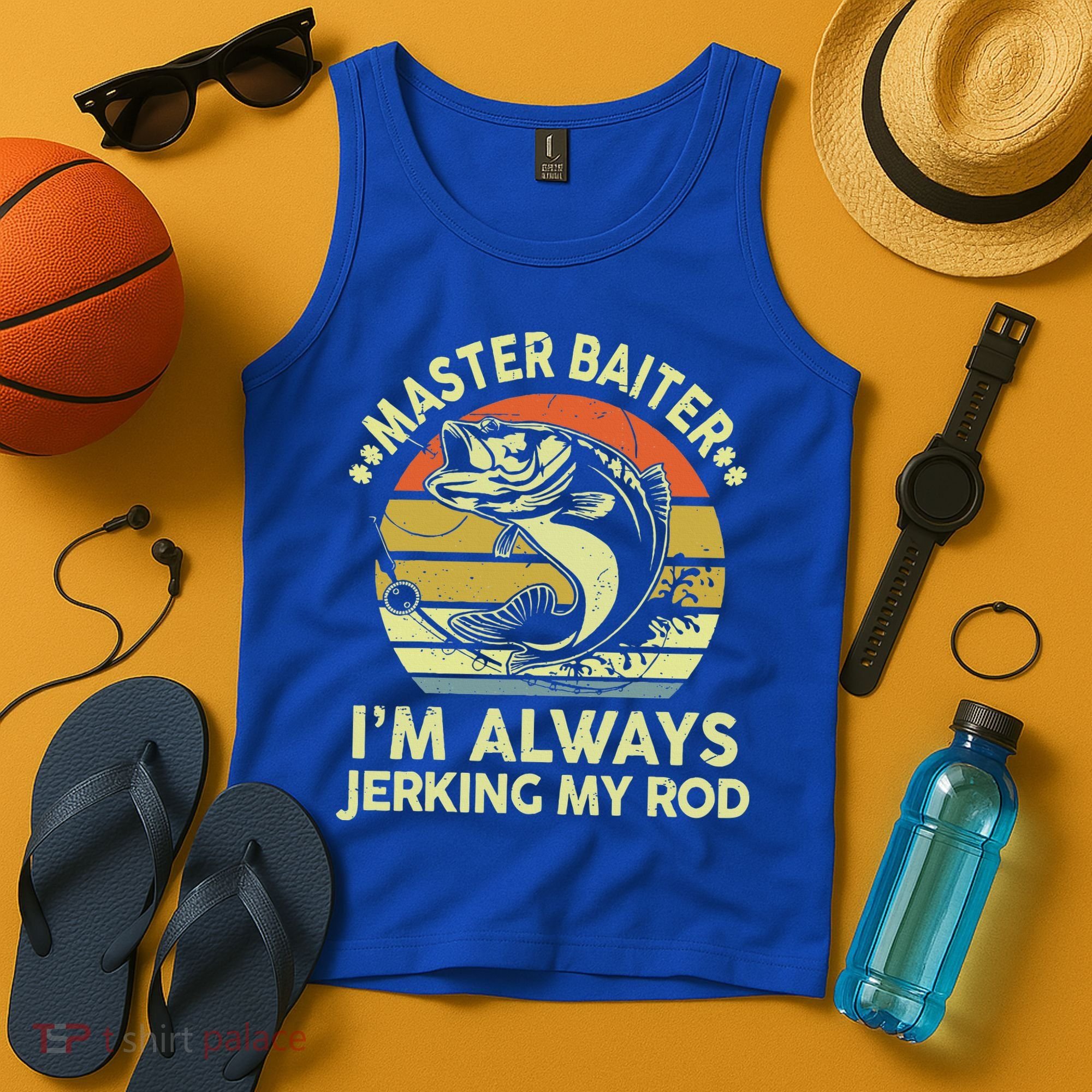 Fishing Masterbaiter Funny Bass Dad Tank Top