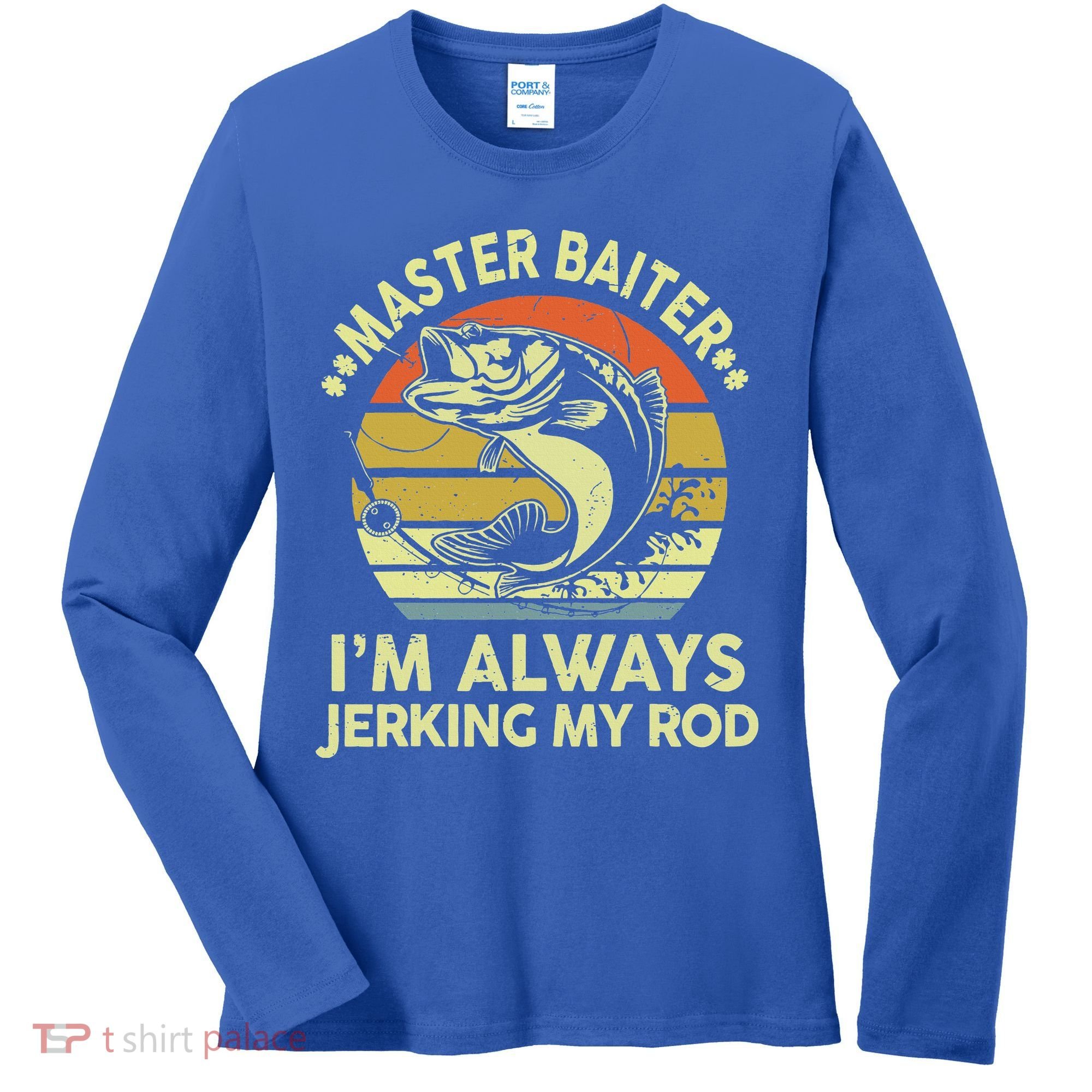 Fishing Masterbaiter Funny Bass Dad Women's Long Sleeve Shirt