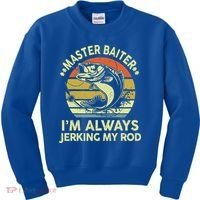 Fishing Masterbaiter Funny Bass Dad Kids Sweatshirt thumb 0