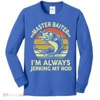 Fishing Masterbaiter Funny Bass Dad Kids Long Sleeve Shirt thumb 0