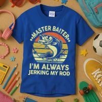 Fishing Masterbaiter Funny Bass Dad Kids T-Shirt thumb 3
