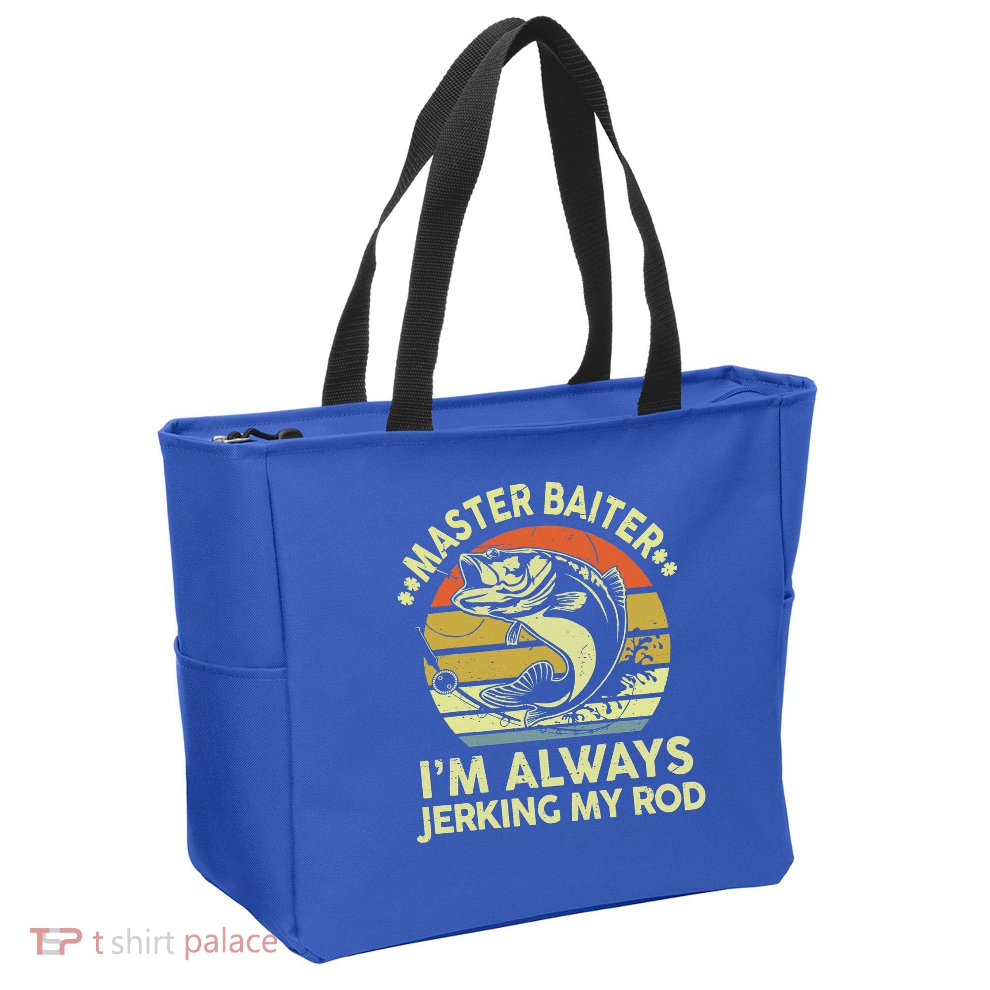 Fishing Masterbaiter Funny Bass Dad Tote Bag