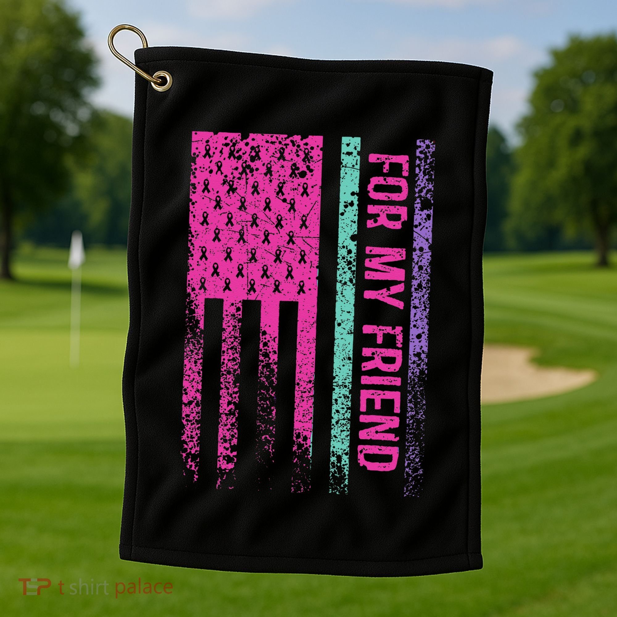 For My Friend Thyroid Cancer Awareness Golf Towel