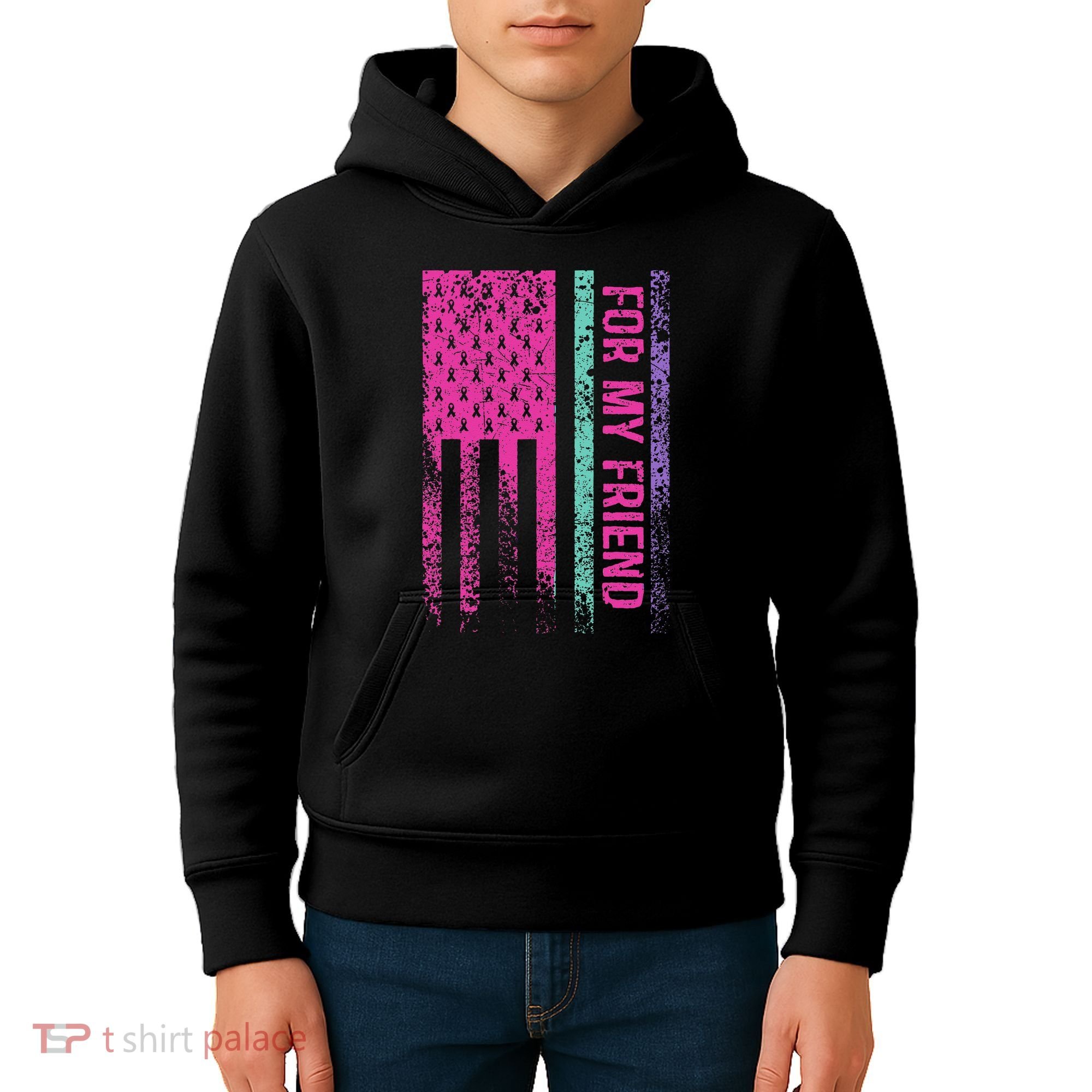 For My Friend Thyroid Cancer Awareness Kids Hoodie