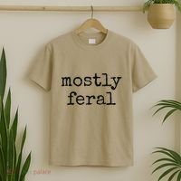 Funny Mostly Feral Party Animal T-Shirt thumb 2