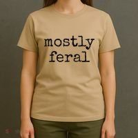 Funny Mostly Feral Party Animal T-Shirt thumb 4