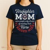 Firefighter Mom Firewoman Proud Moms MotherS Day Vintage T-Shirt thumb 4
