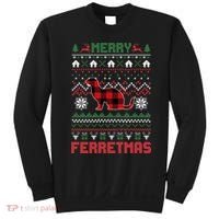 Funny Merry Ferretmas Ugly Christmas Sweater Ferret Santa Sweatshirt thumb 0