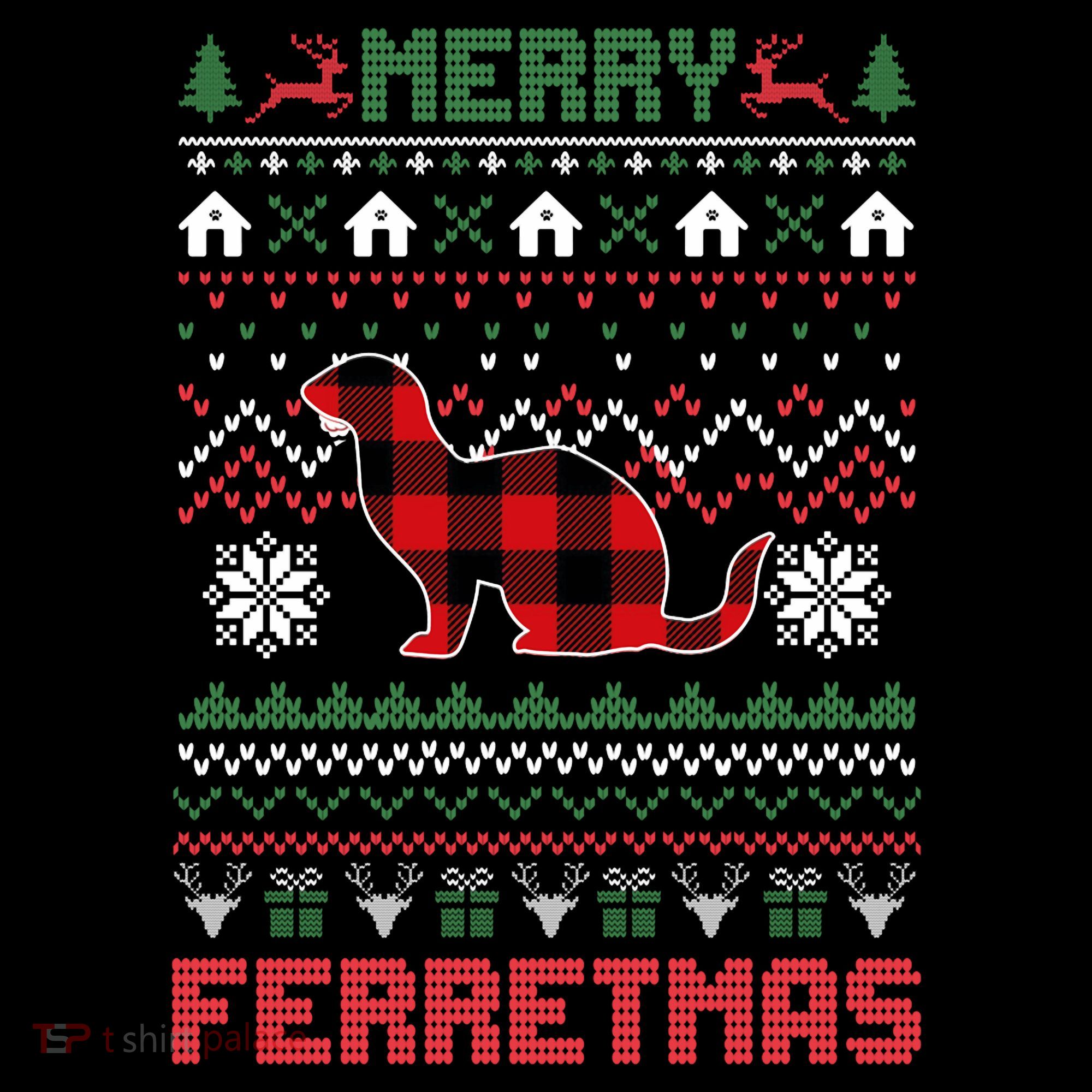 Funny Merry Ferretmas Ugly Christmas Sweater Ferret Santa Coffee Mug