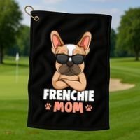 Frenchie Mom French Bulldog Dog Golf Towel thumb 1