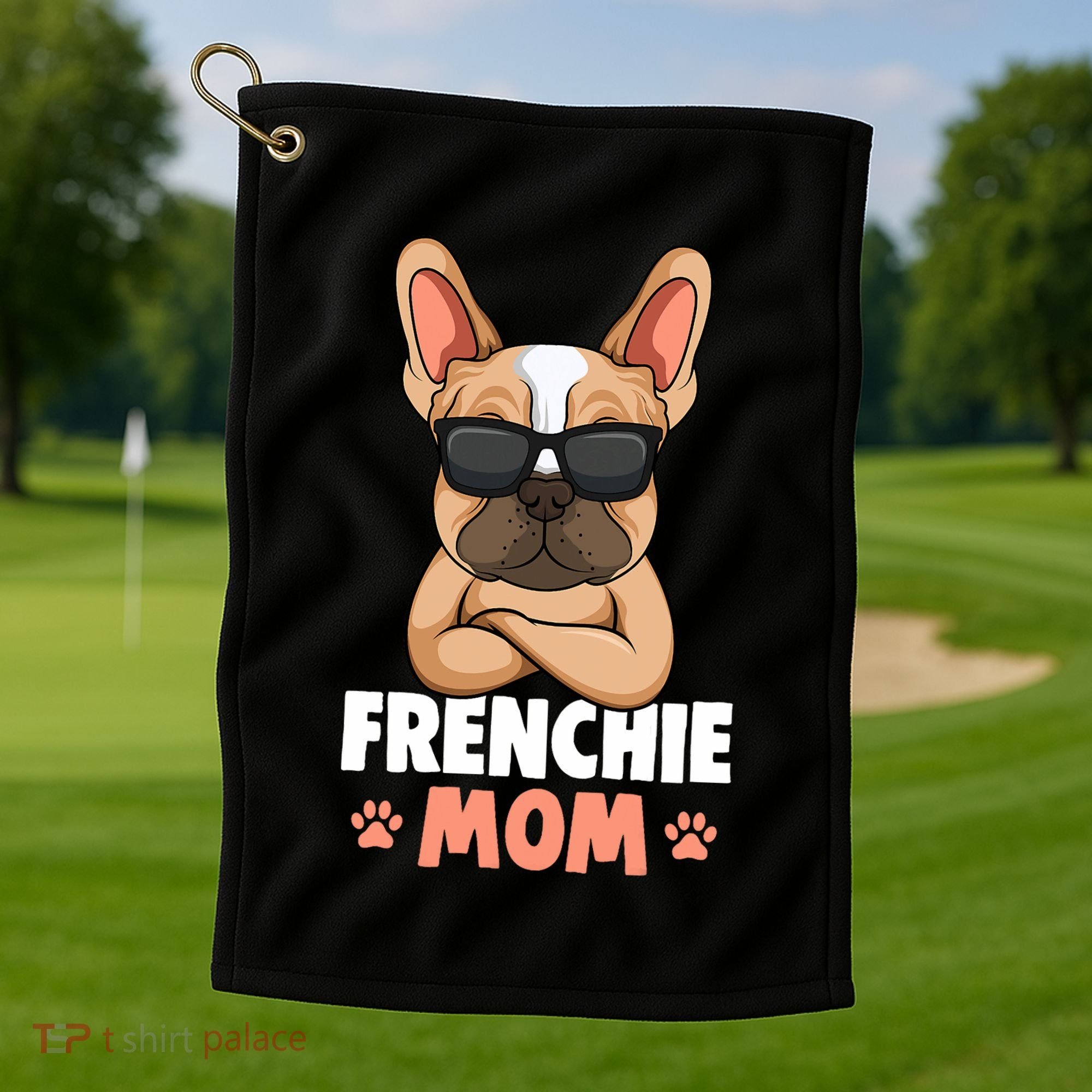 Frenchie Mom French Bulldog Dog Golf Towel