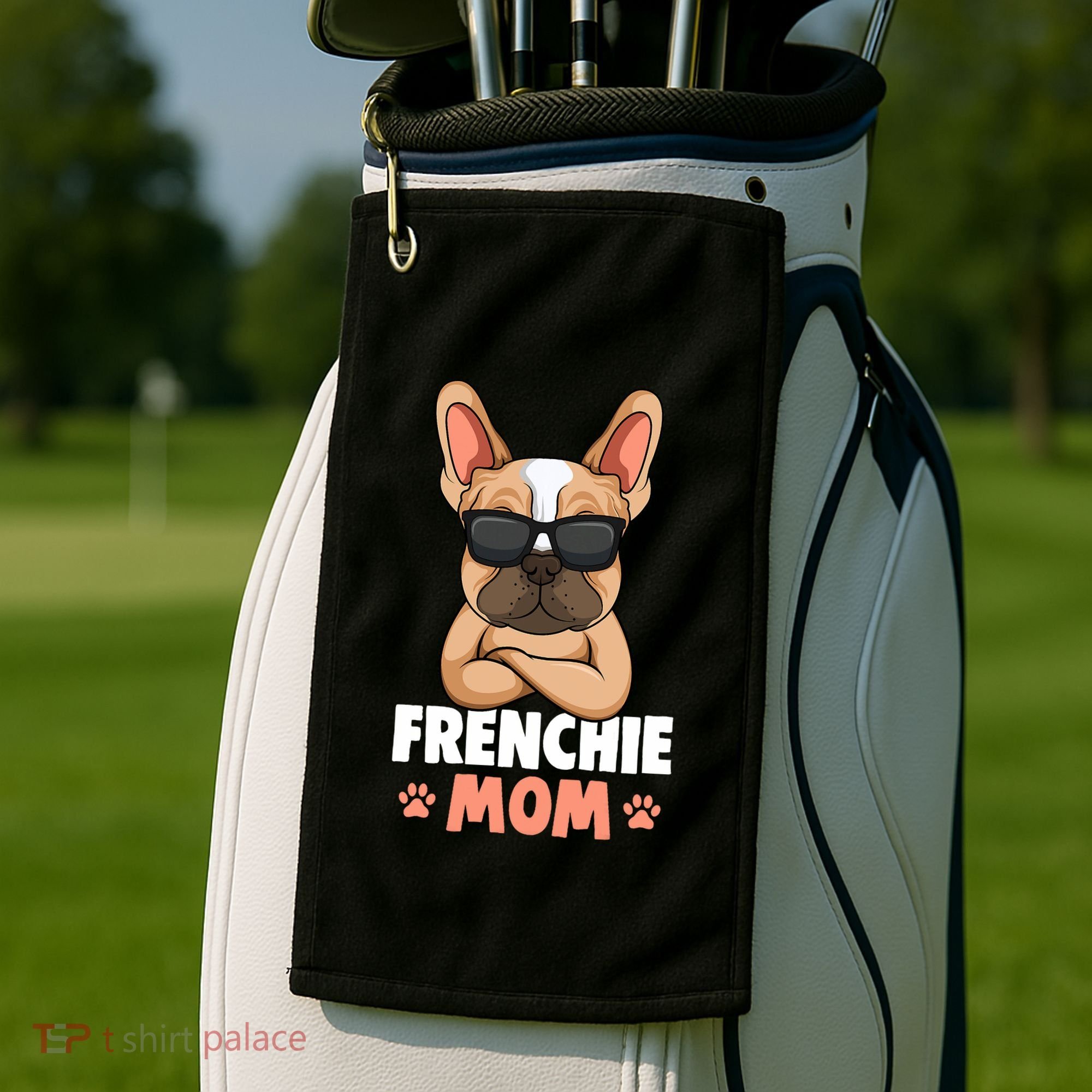 Frenchie Mom French Bulldog Dog Golf Towel