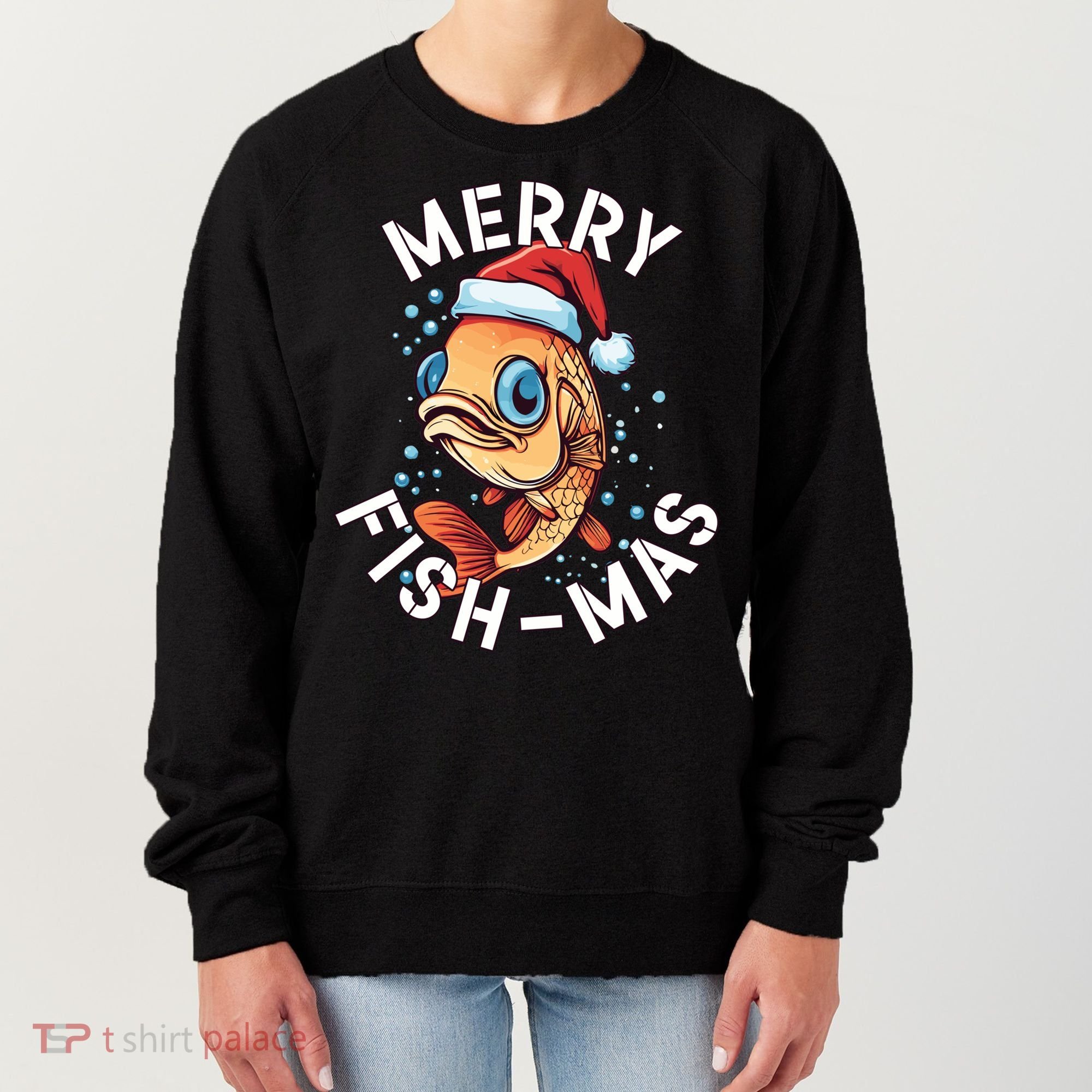 Funny Merry Fishmas Christmas Fish Great Gift Women's Sweatshirt