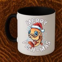 Funny Merry Fishmas Christmas Fish Great Gift Coffee Mug thumb 2