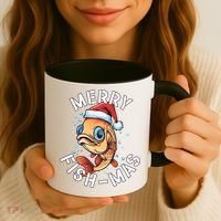 Funny Merry Fishmas Christmas Fish Great Gift Coffee Mug thumb 3