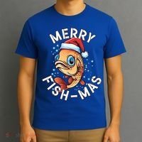 Funny Merry Fishmas Christmas Fish Great Gift T-Shirt thumb 3
