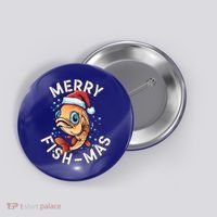 Funny Merry Fishmas Christmas Fish Great Gift Button thumb 0