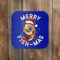 Funny Merry Fishmas Christmas Fish Great Gift Coaster thumb 0
