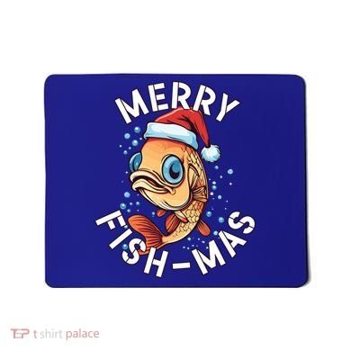 Funny Merry Fishmas Christmas Fish Great Gift Mousepad