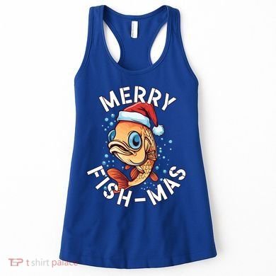 Funny Merry Fishmas Christmas Fish Great Gift Women's Tank Top