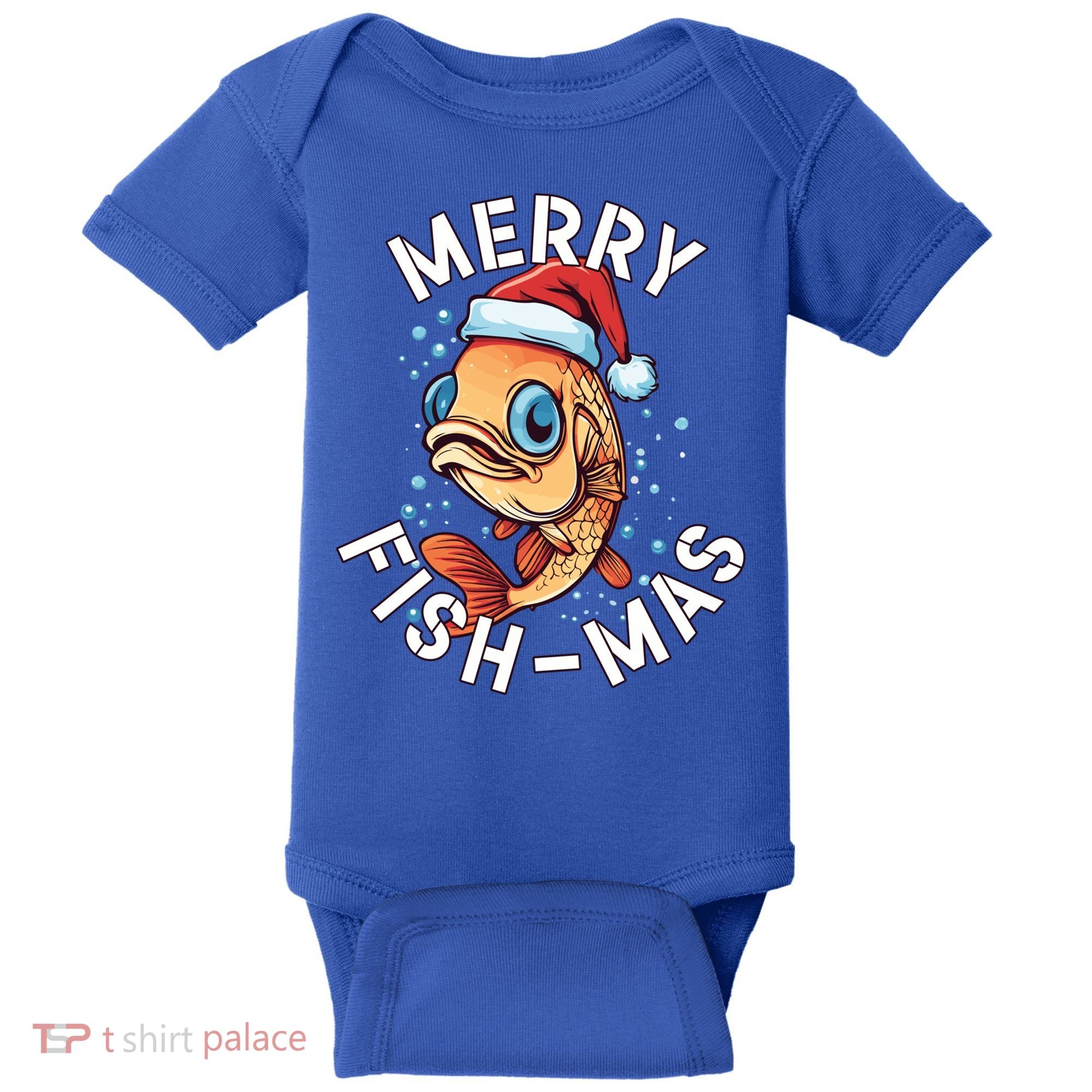 Funny Merry Fishmas Christmas Fish Great Gift Baby Bodysuit