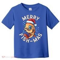 Funny Merry Fishmas Christmas Fish Great Gift Toddler T-Shirt thumb 0