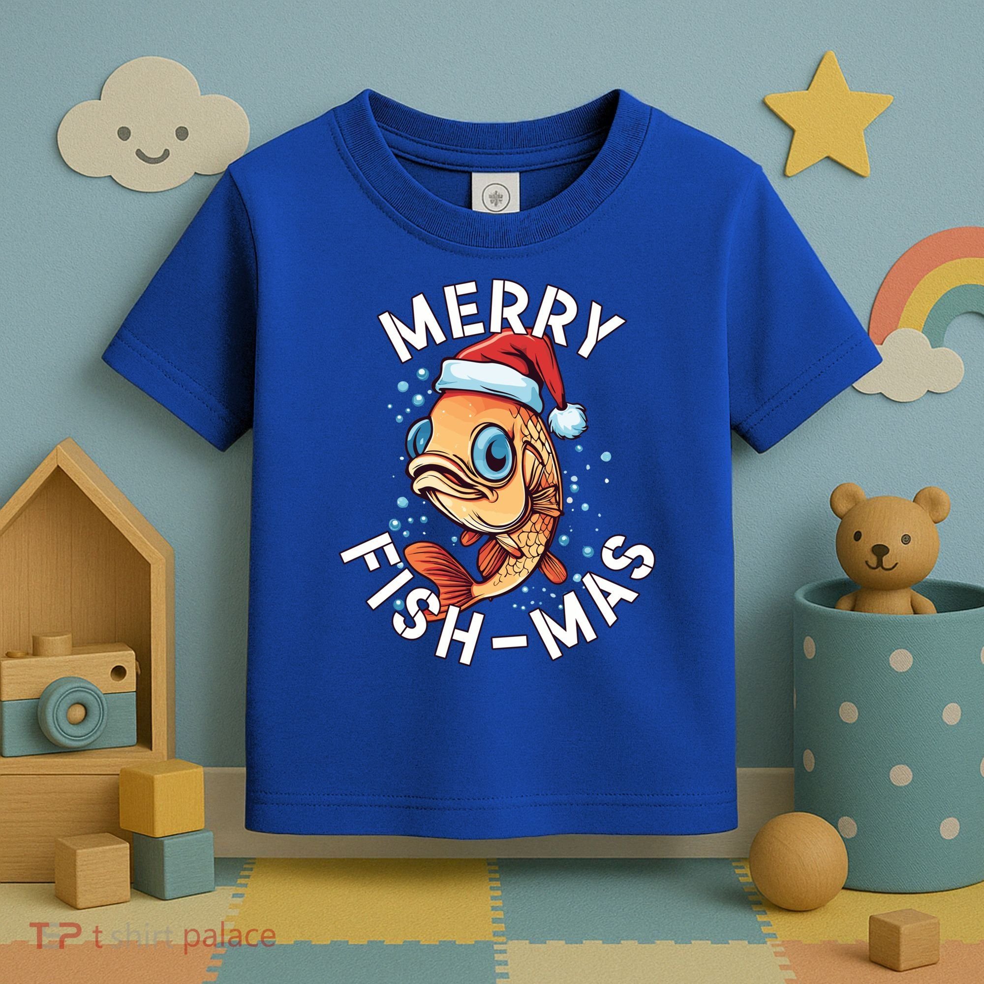 Funny Merry Fishmas Christmas Fish Great Gift Toddler T-Shirt