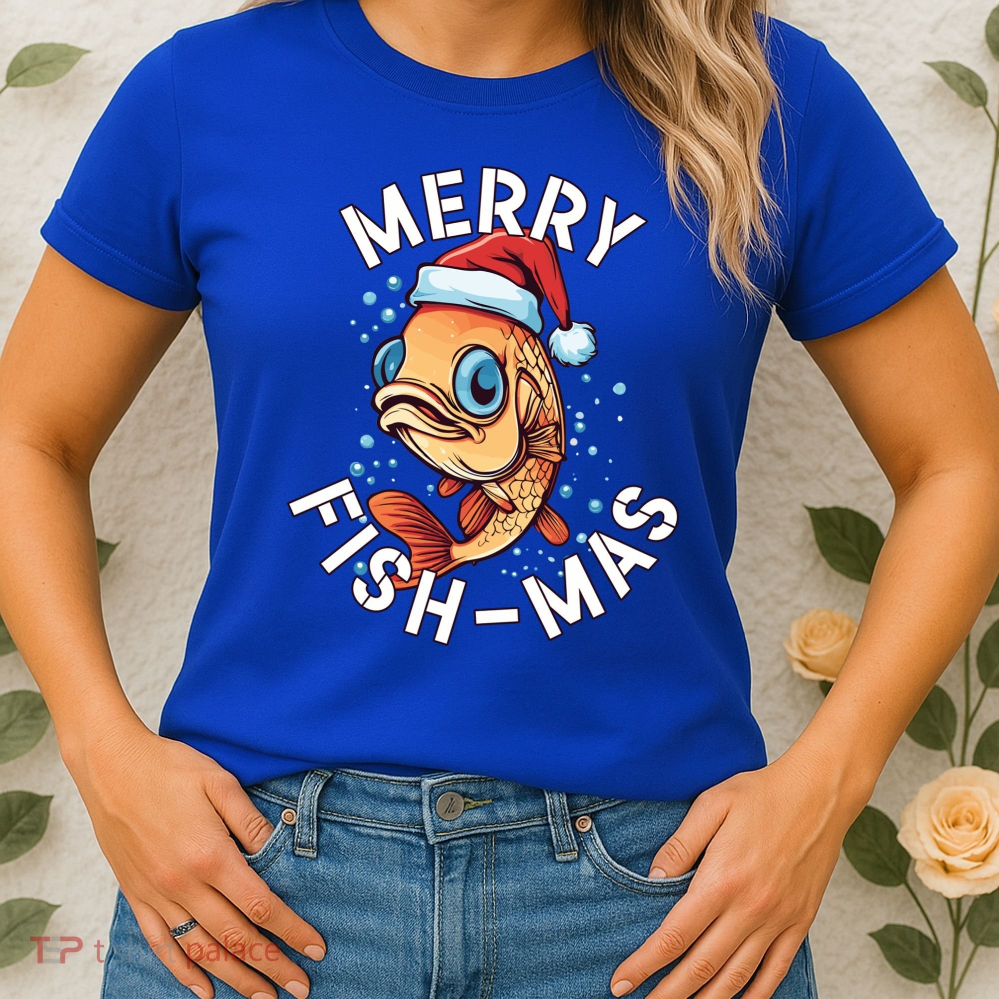 Funny Merry Fishmas Christmas Fish Great Gift Women's T-Shirt