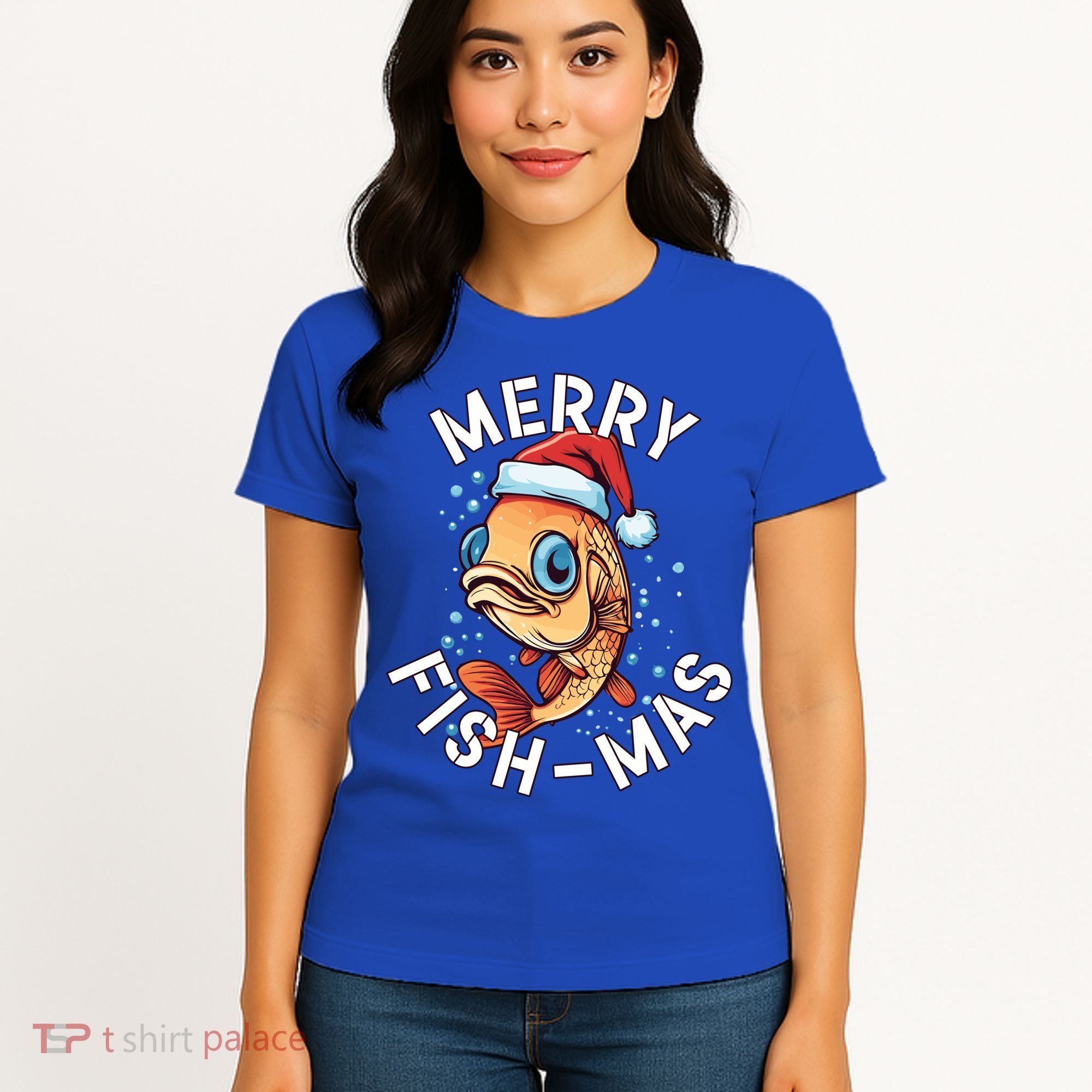 Funny Merry Fishmas Christmas Fish Great Gift Women's T-Shirt