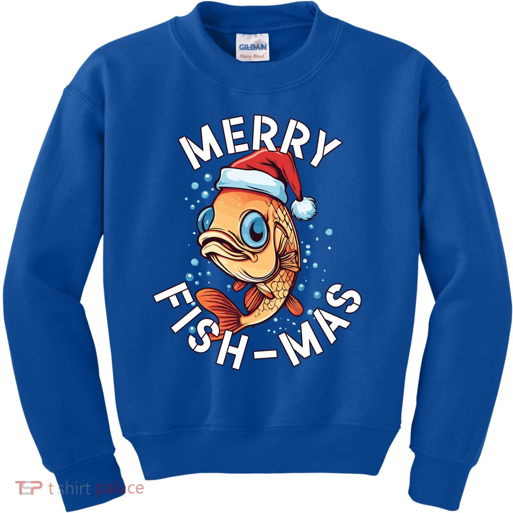 Funny Merry Fishmas Christmas Fish Great Gift Kids Sweatshirt