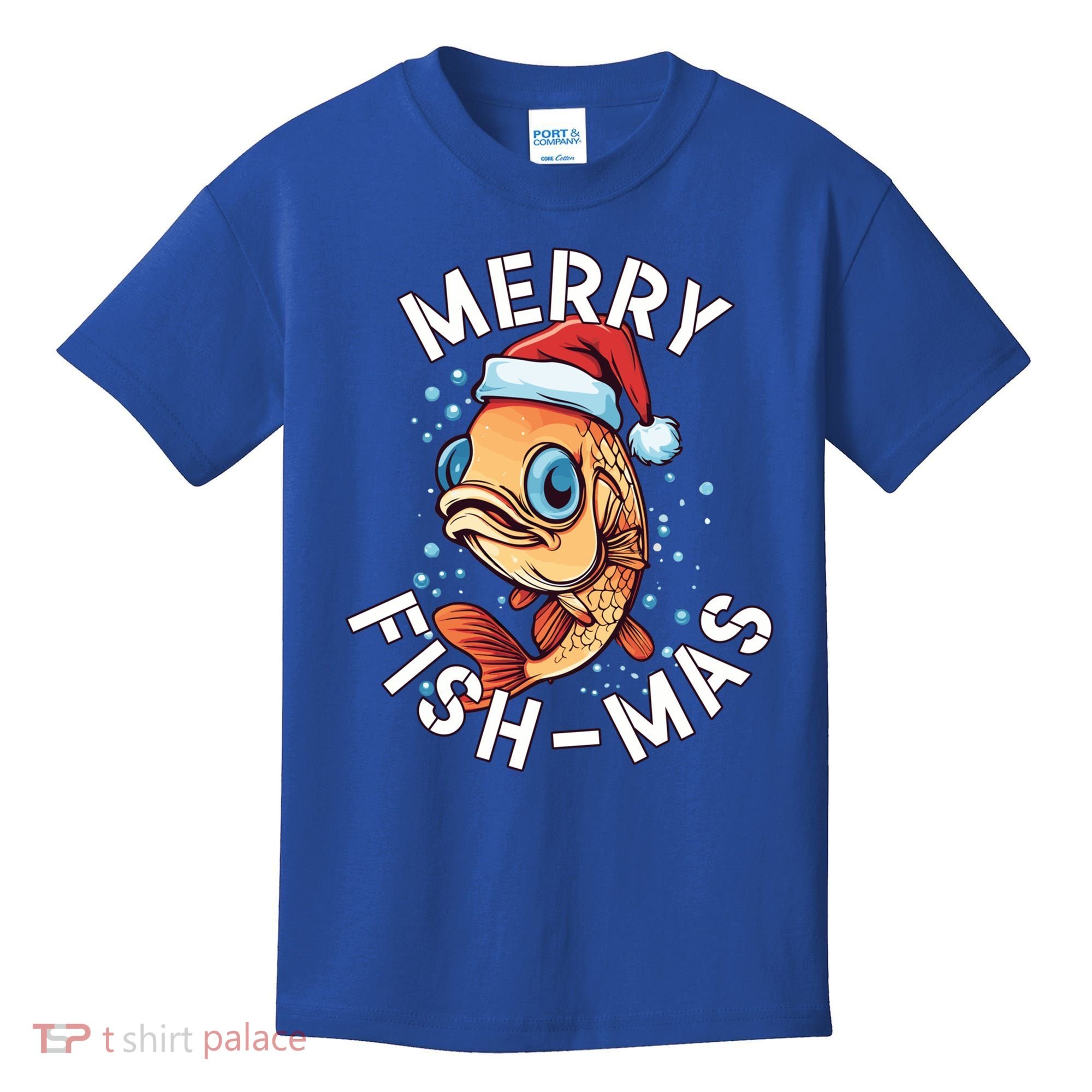 Funny Merry Fishmas Christmas Fish Great Gift Kids T-Shirt