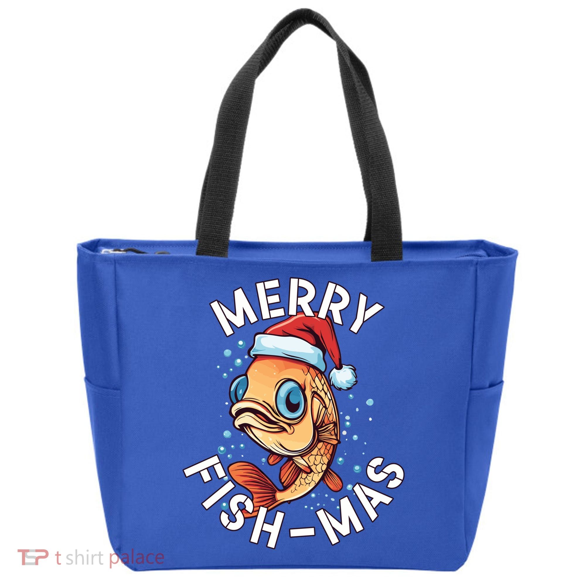 Funny Merry Fishmas Christmas Fish Great Gift Tote Bag
