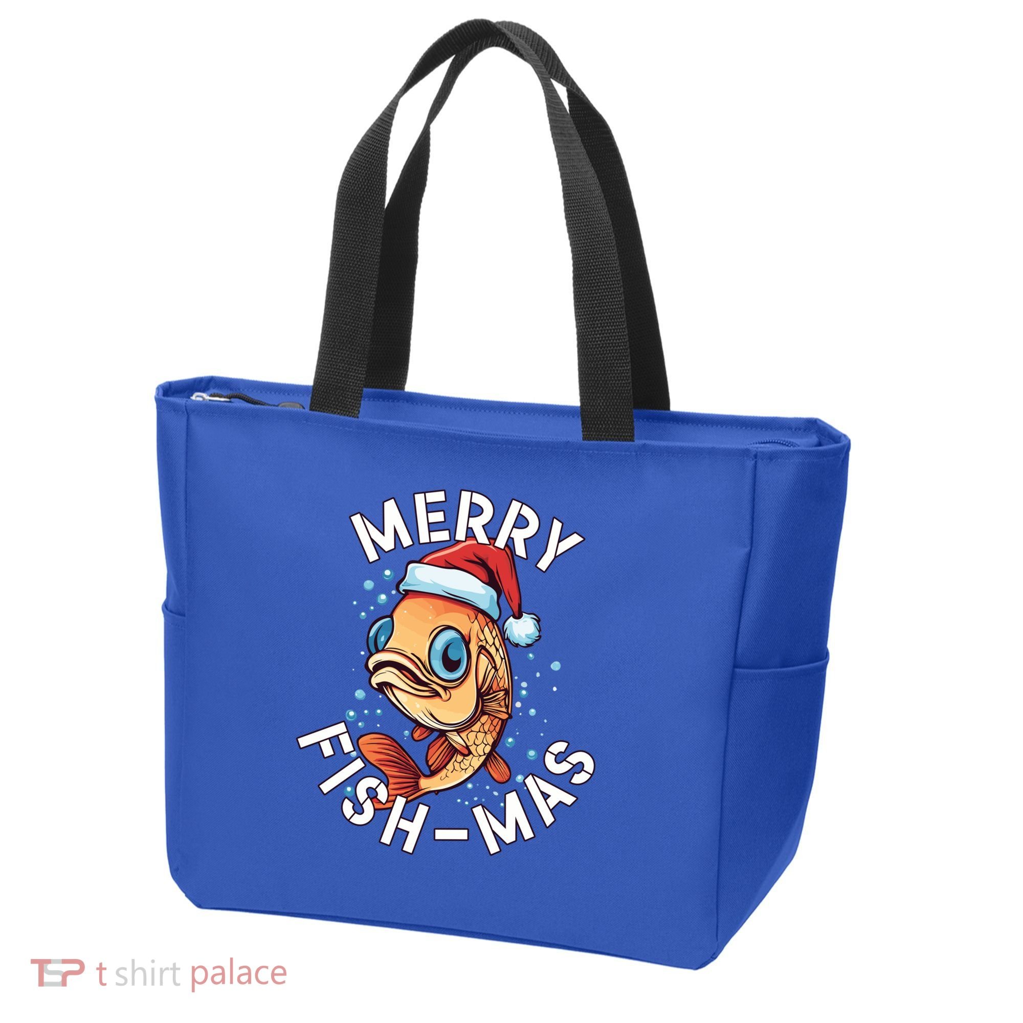 Funny Merry Fishmas Christmas Fish Great Gift Tote Bag